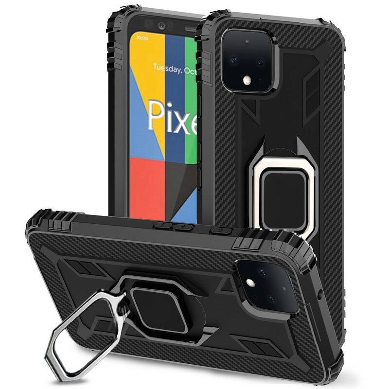 Cover Google Pixel 4 Anello E Fibra Di Carbonio