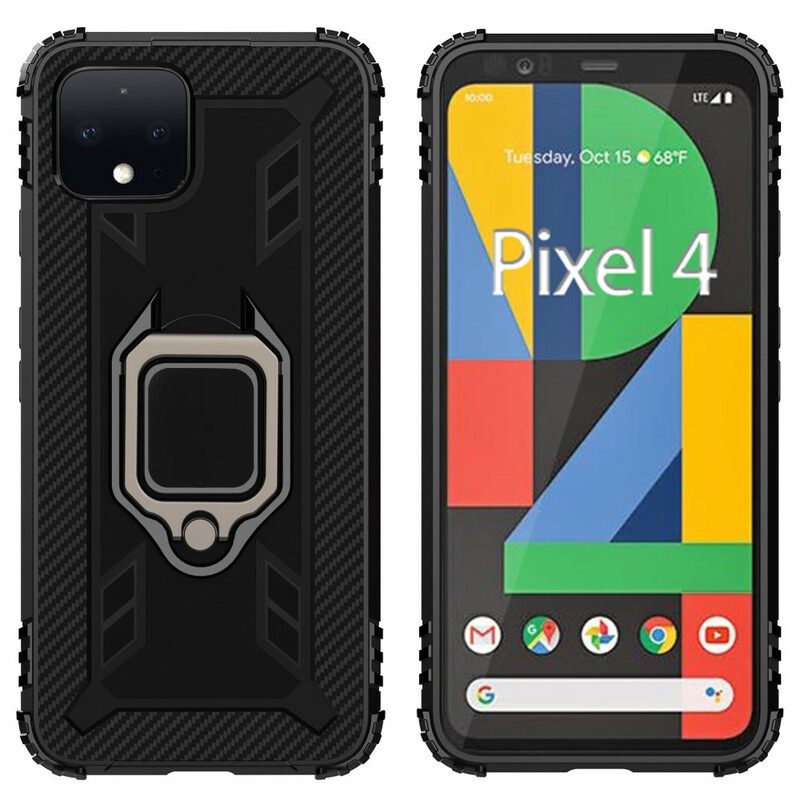 Cover Google Pixel 4 Anello E Fibra Di Carbonio