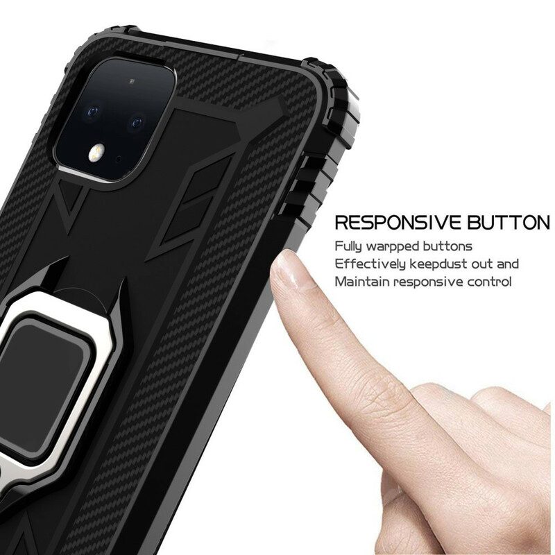 Cover Google Pixel 4 Anello E Fibra Di Carbonio