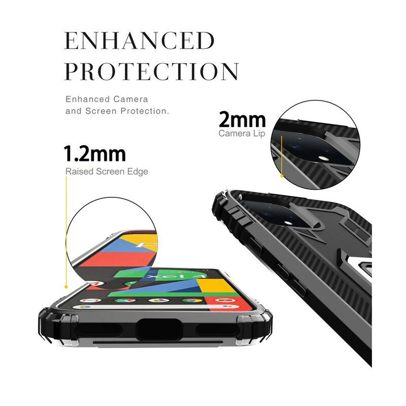 Cover Google Pixel 4 Anello E Fibra Di Carbonio