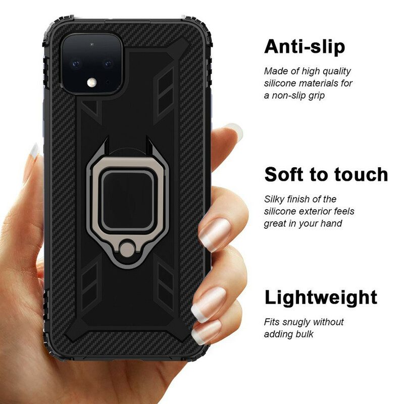 Cover Google Pixel 4 Anello E Fibra Di Carbonio