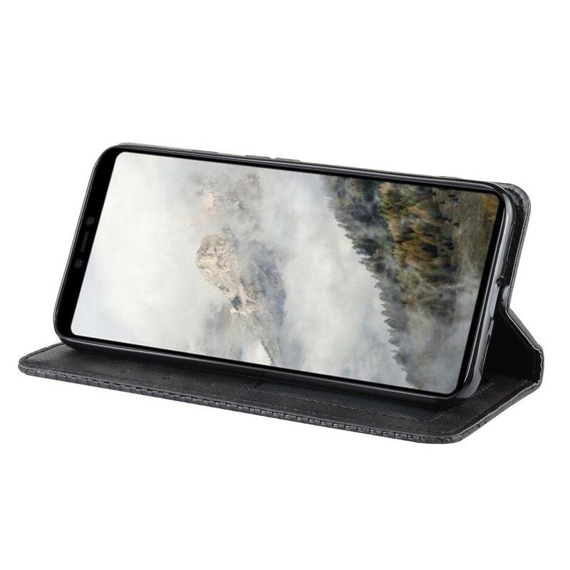 Folio Cover Google Pixel 4 Custodia in pelle Effetto Pelle Vintage Stilizzato