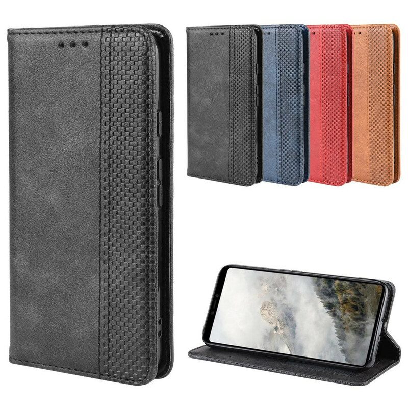 Folio Cover Google Pixel 4 Custodia in pelle Effetto Pelle Vintage Stilizzato