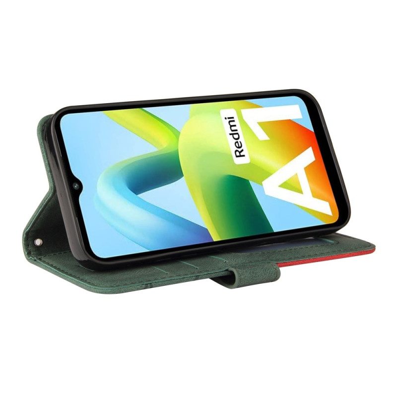 Custodia A Portafoglio Xiaomi Redmi A1 Ecopelle Firmata Bicolore