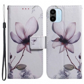 Custodia A Portafoglio Xiaomi Redmi A1 Fiore Rosa Polveroso