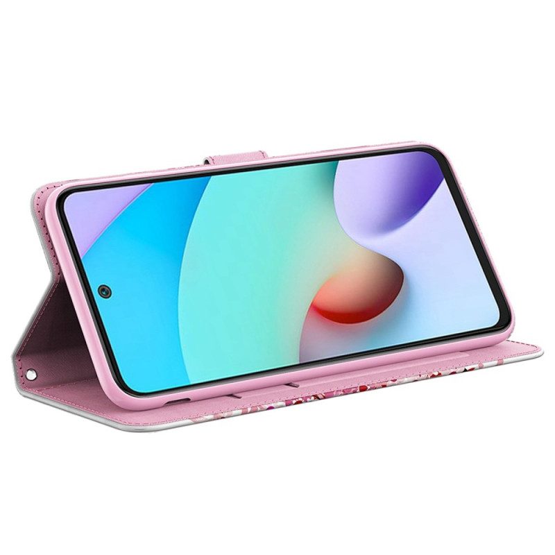 Custodia in pelle Xiaomi Redmi A1 Albero E Gatto Strappy