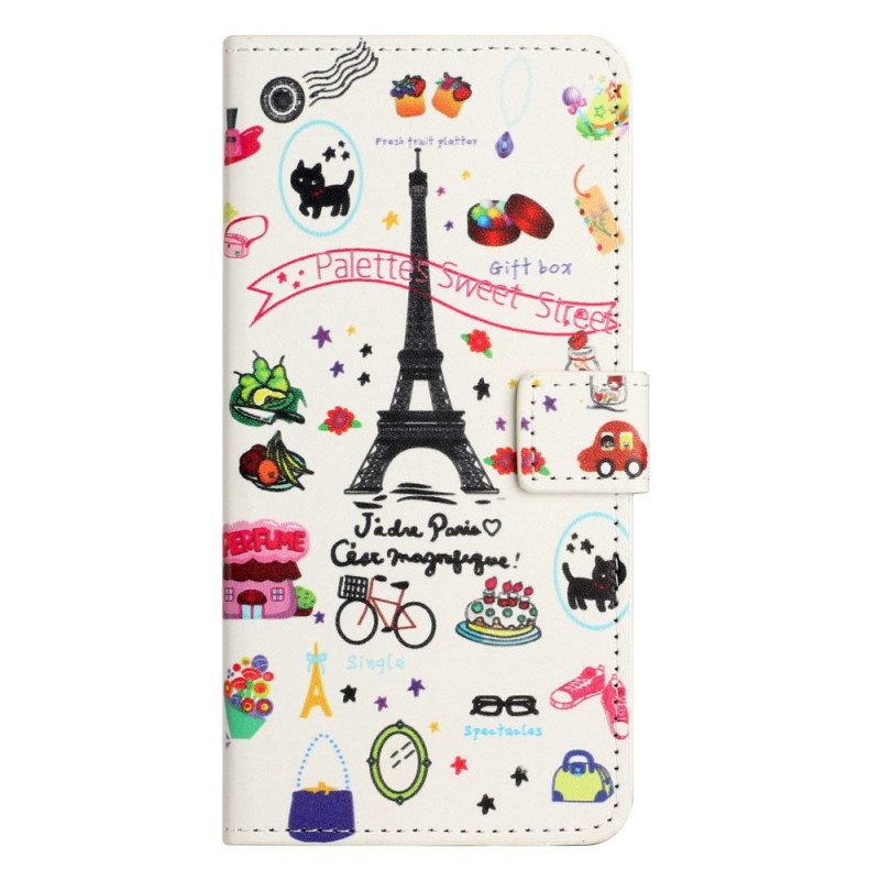 Custodia in pelle Xiaomi Redmi A1 Parigi Festeggia