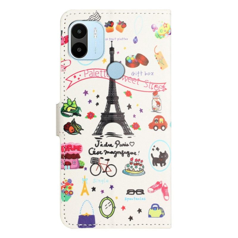 Custodia in pelle Xiaomi Redmi A1 Parigi Festeggia