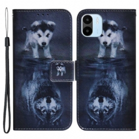 Custodia in pelle Xiaomi Redmi A1 Riflessione Del Cane