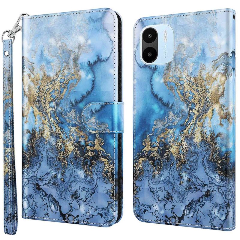 Custodia in pelle Xiaomi Redmi A1 Stile In Marmo Strappy