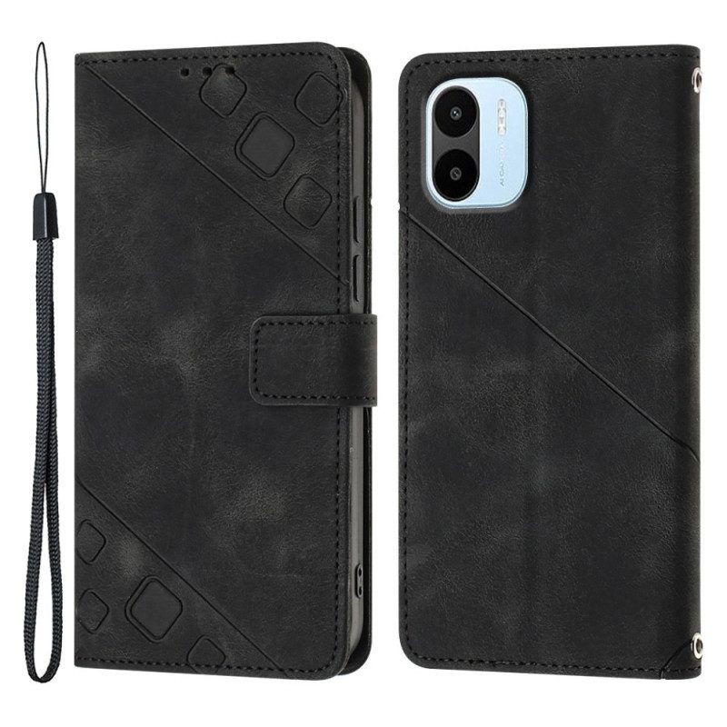 Custodia in pelle Xiaomi Redmi A1 Strappy Stile Anni '70