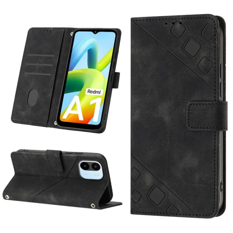 Custodia in pelle Xiaomi Redmi A1 Strappy Stile Anni '70