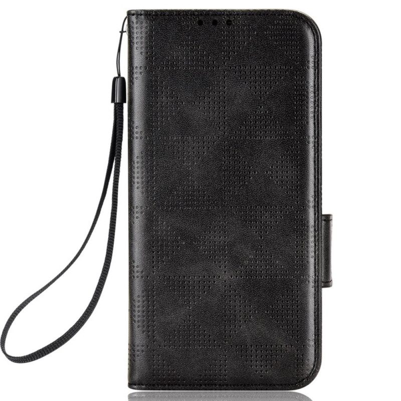 Custodia in pelle Xiaomi Redmi A1 Triangoli Con Cordino