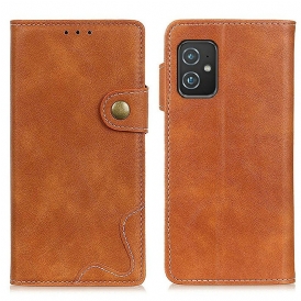 Custodia in pelle Asus Zenfone 8 Pulsante Di Cucito Artistico