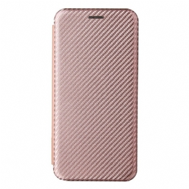 Folio Cover Asus Zenfone 8 Custodia in pelle Fibra Di Carbonio Con Anello Di Supporto