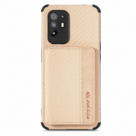 Cover Oppo A94 5G Portacarte In Fibra Di Carbonio