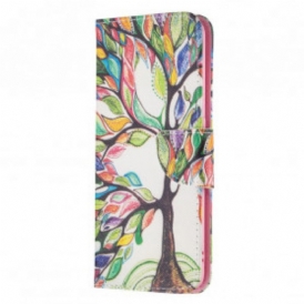 Custodia in pelle Oppo A94 5G Albero Colorato