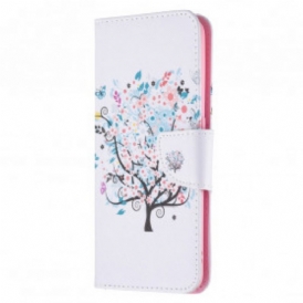 Custodia in pelle Oppo A94 5G Albero Fiorito