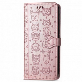 Custodia in pelle Oppo A94 5G Animali Animati