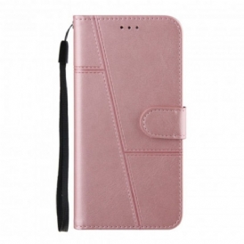 Custodia in pelle Oppo A94 5G Cinturino Effetto Pelle Geo