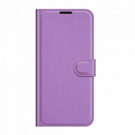 Custodia in pelle Oppo A94 5G Classica Ecopelle Litchi