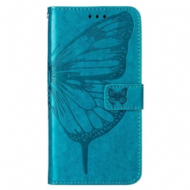 Custodia in pelle Oppo A94 5G Farfalla Con Cordino