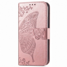 Custodia in pelle Oppo A94 5G Mezze Farfalle