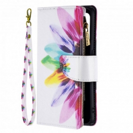 Custodia in pelle Oppo A94 5G Tasca Con Zip A Fiore