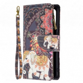 Custodia in pelle Oppo A94 5G Tasca Con Zip A Forma Di Elefante