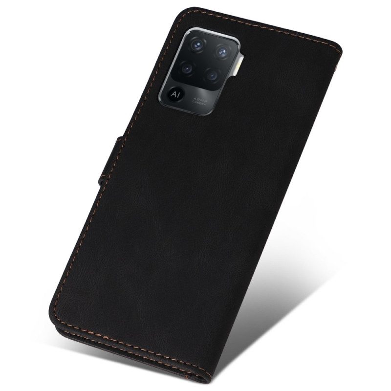 Custodia in pelle Oppo A94 5G Tricolore Con Cordino