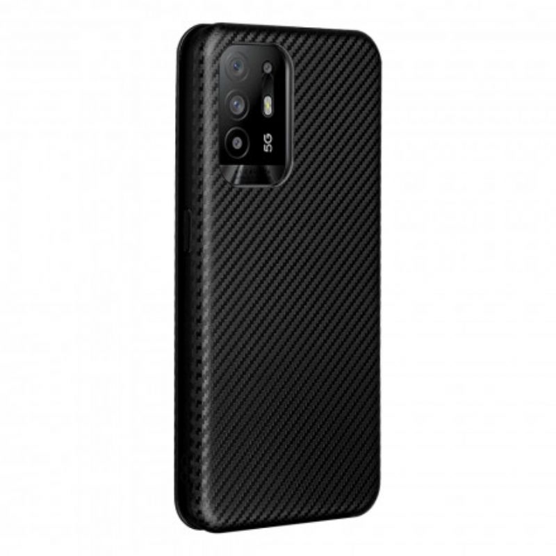 Folio Cover Oppo A94 5G Custodia in pelle Silicone Colorato Al Carbonio