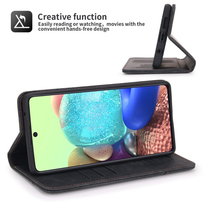 Folio Cover Samsung Galaxy A71 5G Custodia in pelle Portacarte Anteriore Pola