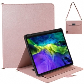 Custodia in pelle iPad Pro 12.9" (2022) Tracolla Rfid Effetto Pelle