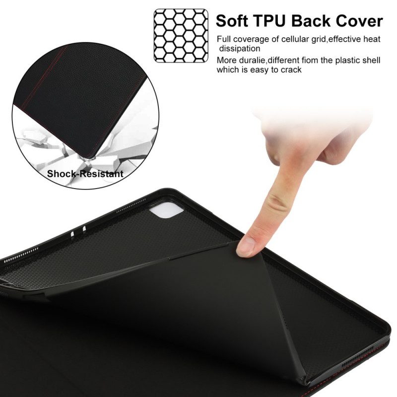 Custodia in pelle iPad Pro 12.9" (2022) Vera Pelle Di Litchi