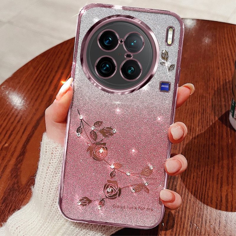 Cover Vivo X90 Pro Paillettes Rosa