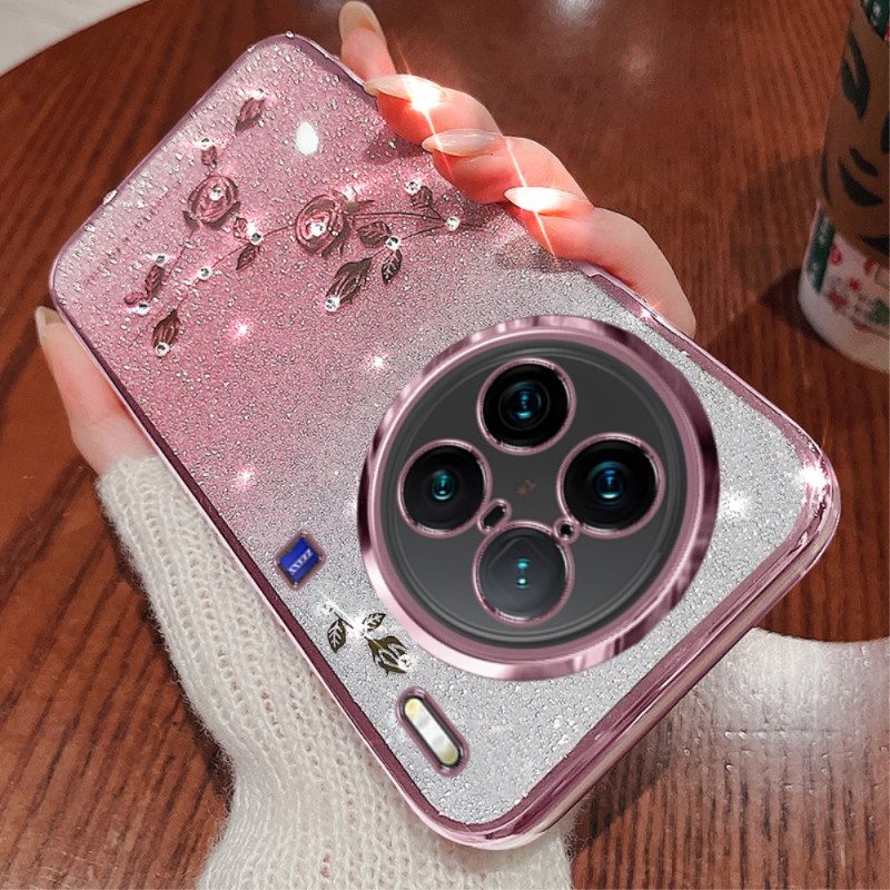 Cover Vivo X90 Pro Paillettes Rosa