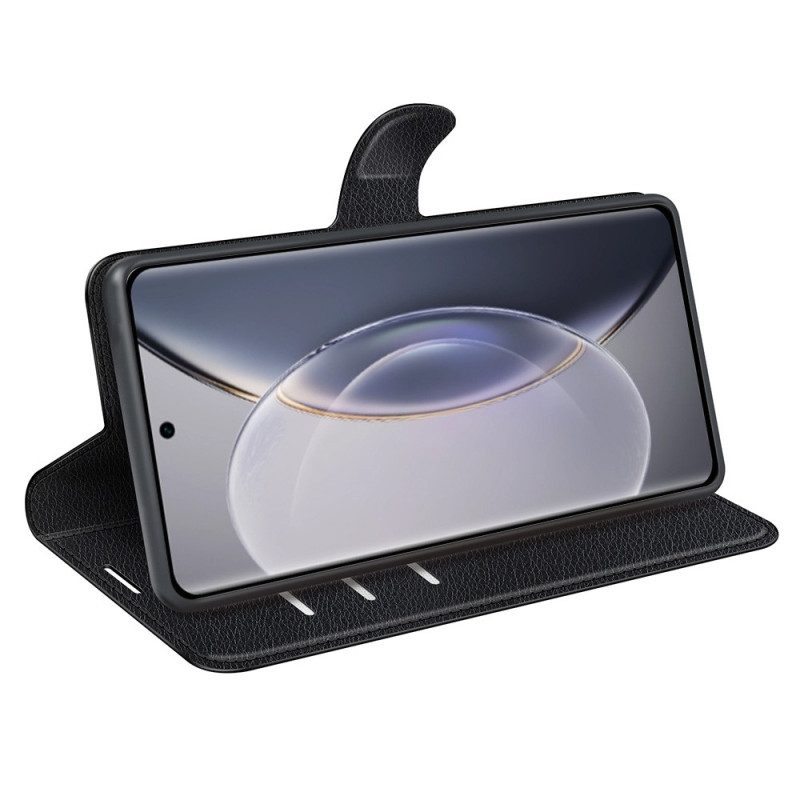 Custodia in pelle Vivo X90 Pro Classica Ecopelle Litchi