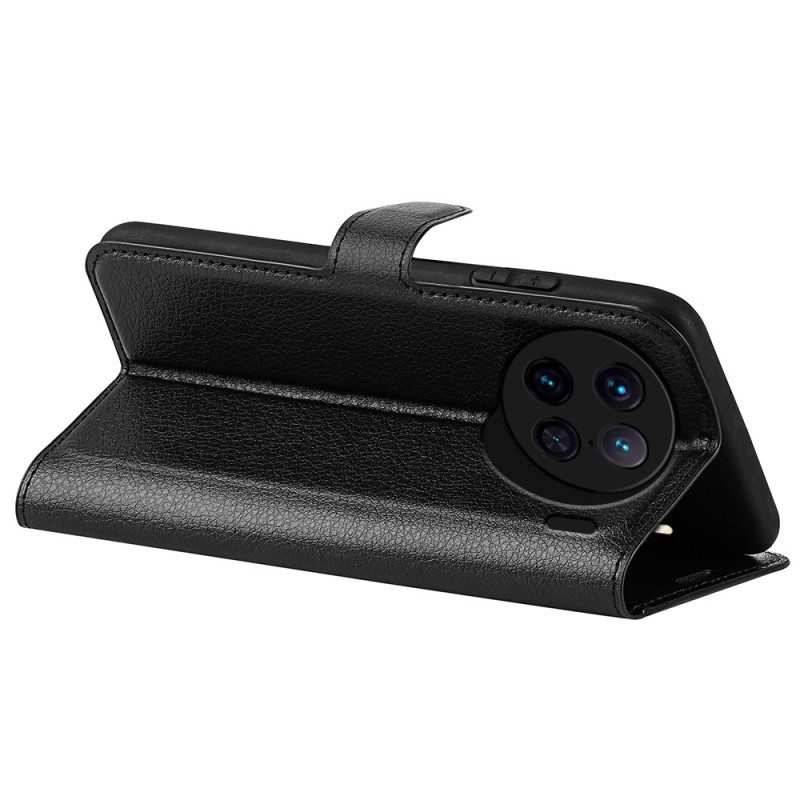 Custodia in pelle Vivo X90 Pro Classica Ecopelle Litchi
