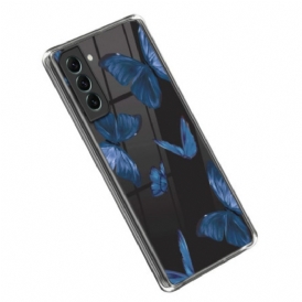 Cover Samsung Galaxy S23 Plus 5G Farfalle Blu
