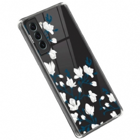 Cover Samsung Galaxy S23 Plus 5G Fiori Bianchi Senza Soluzione Di Continuità