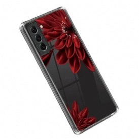 Cover Samsung Galaxy S23 Plus 5G Fiori Rossi Senza Soluzione Di Continuità