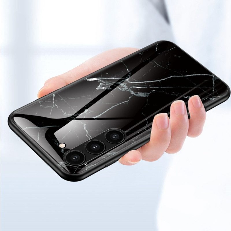 Cover Samsung Galaxy S23 Plus 5G Vetro Temperato In Marmo