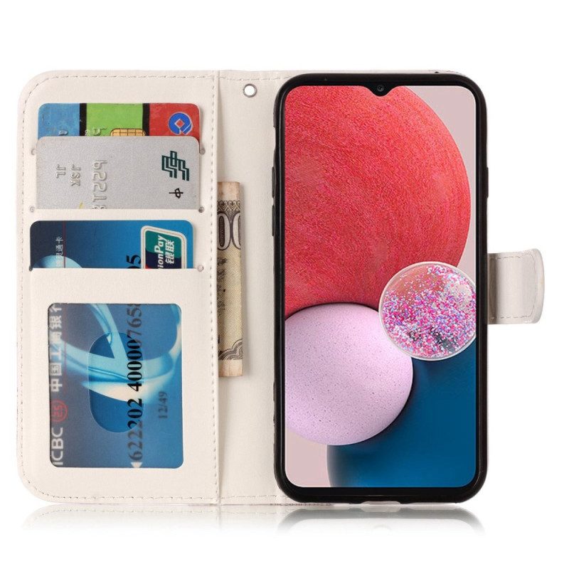 Custodia in pelle Samsung Galaxy S23 Plus 5G Mandala Con Cinghie Colorate