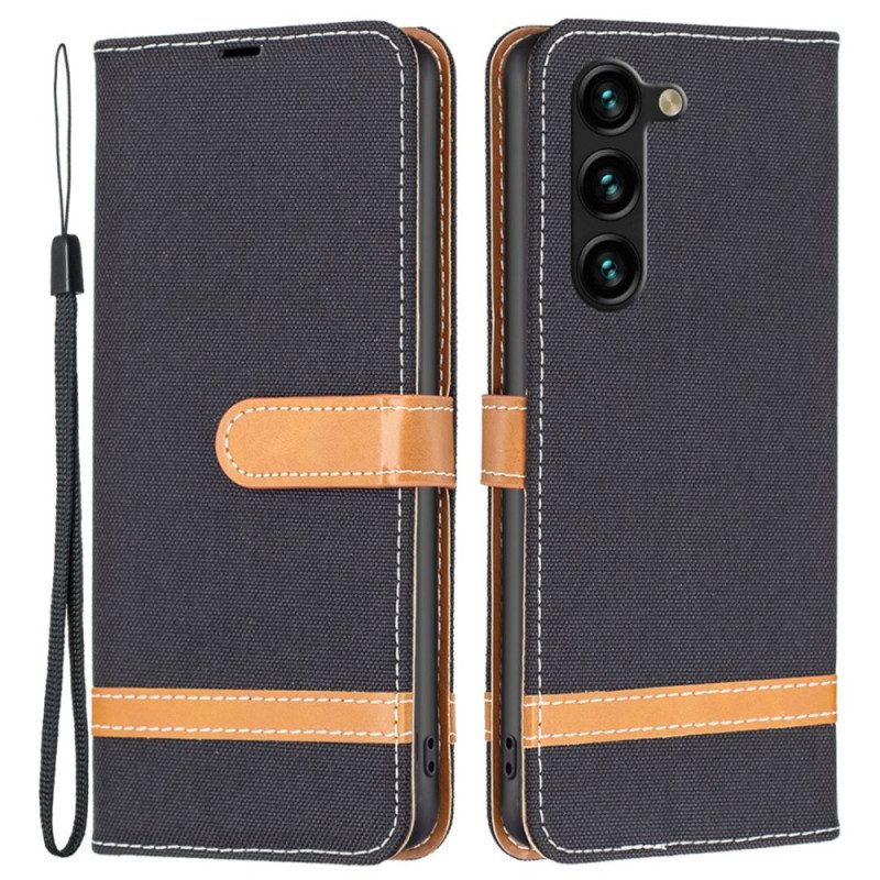 Custodia in pelle Samsung Galaxy S23 Plus 5G Panno E Cordino