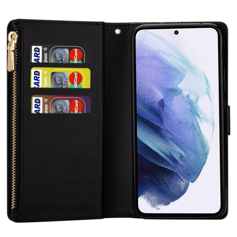 Custodia in pelle Samsung Galaxy S23 Plus 5G Portafoglio Portafoglio Con Paillettes