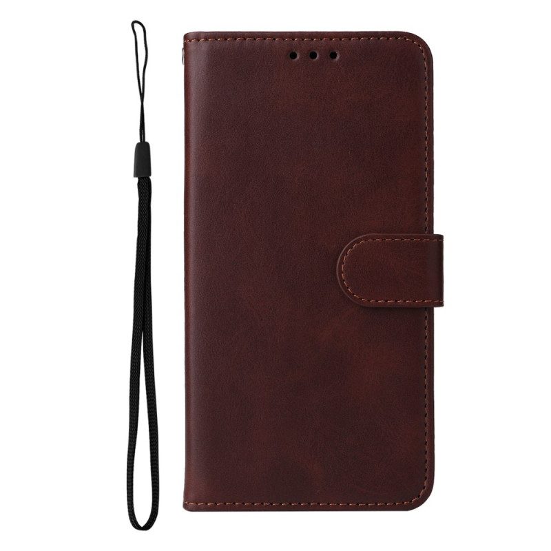 Custodia in pelle Samsung Galaxy S23 Plus 5G Semplice Con Cinturino