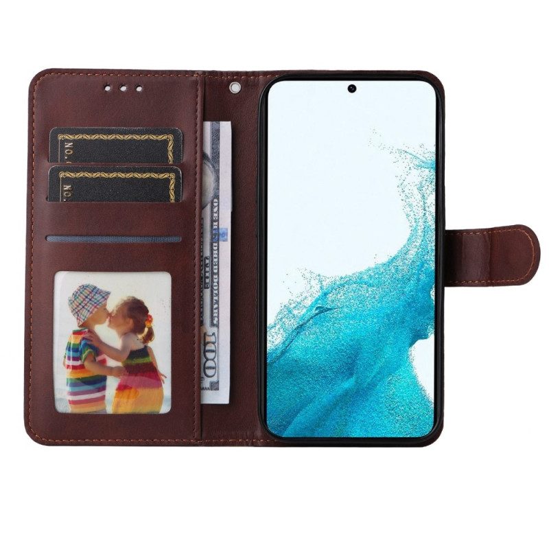 Custodia in pelle Samsung Galaxy S23 Plus 5G Semplice Con Cinturino