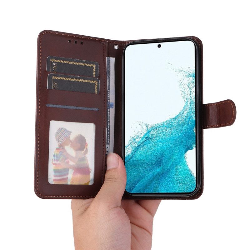 Custodia in pelle Samsung Galaxy S23 Plus 5G Semplice Con Cinturino