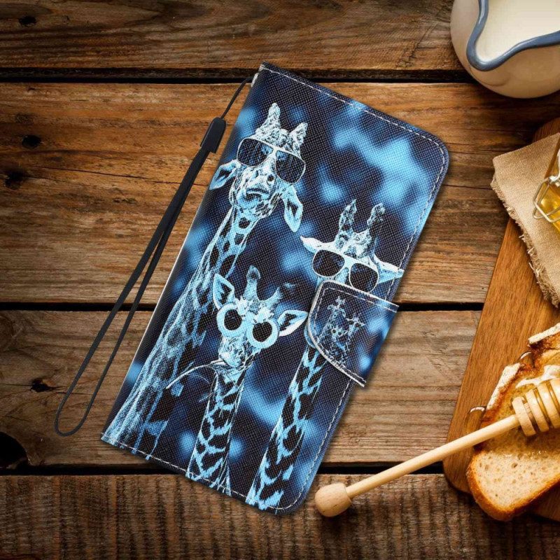 Custodia in pelle Samsung Galaxy S23 Plus 5G Solo Giraffe Con Cinghie
