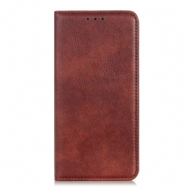 Folio Cover Samsung Galaxy S23 Plus 5G Custodia in pelle Crosta Di Cuoio Litchi